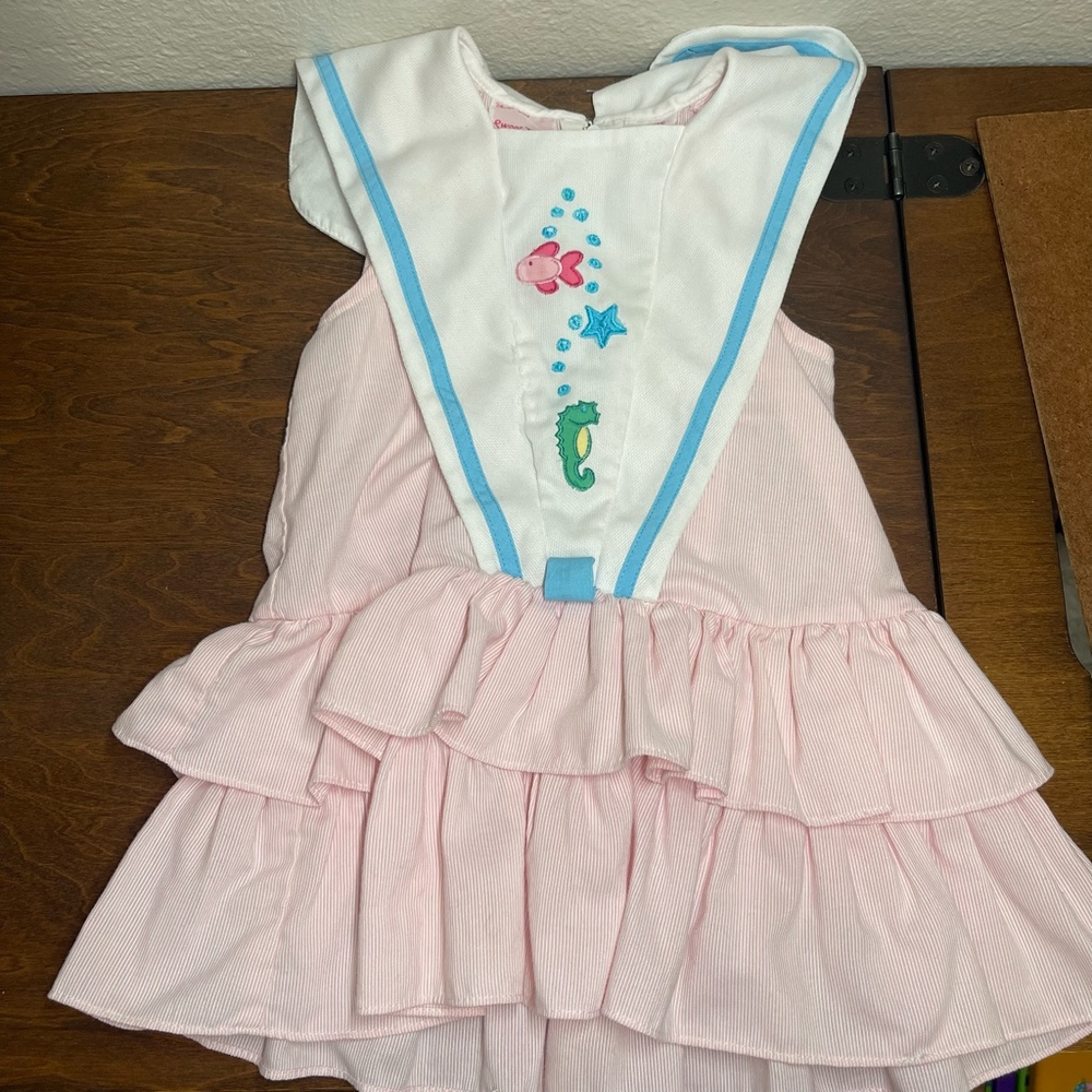Vintage Toddler 24 month Sea Crature ruffle Dress
